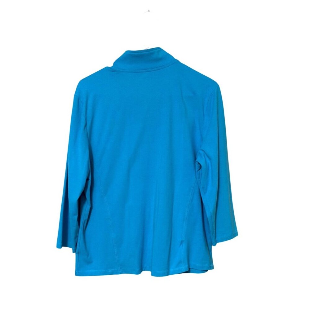 Be Inspired Womens Teal Zip-Up Jacket XL Cotton Blend Lightweight Activewear - Picture 3 of 6